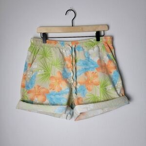 🏖🌴 90s ERIKA Vintage Aloha Resort Hawaiian Tropical Floral Shorts Size Medium